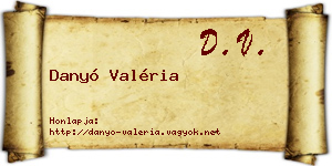Danyó Valéria névjegykártya